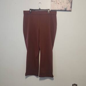 NWT Christian Siriano Womens Pointe Pant Pull On Rum Raisin Brown size XXL